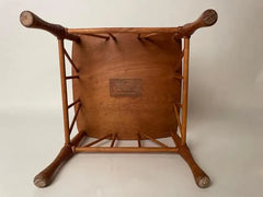 19th Century Bentwood Thebes Stool with Larkin Company Label