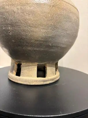 Korean Earthenware Pedestal Vessel, Three Kingdoms Period, 57 BC - 668 AD