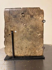 17th Century Spanish Carved Walnut Door Panel on Baroque, Hand-Carved, Steel Base