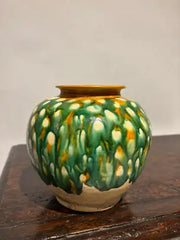 Chinese Tang Dynasty Sancai Glazed Ceramic Jar