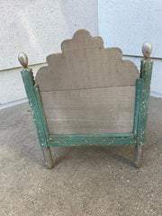 Tramp Art Folk Art Dog Bed With Silver And Blue Paint