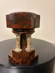 19th Century Italian Hardstone Urn Miniature Font Signed and Dated 1834