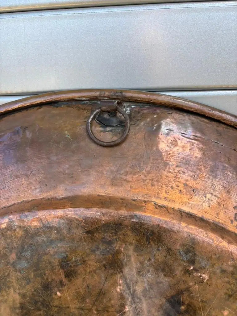 Moroccan Copper Charger With Etched Designs and Great Color