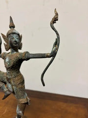 Mid 20th Century Thai Bronze of Rama as an Archer