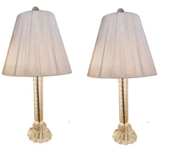 Pair of Barovier & Toso Lamps, Murano.