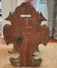 Large 18th Century Spanish Carved & Gilt Wood Armorial Cartouche
