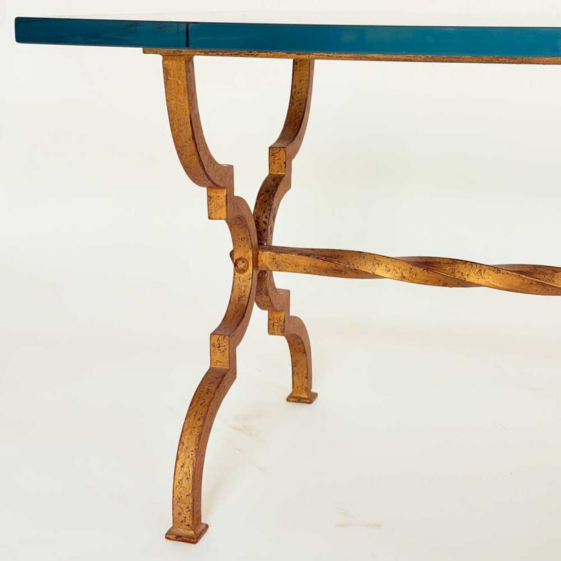 French Hand Forged Gilt Iron Coffee Table
