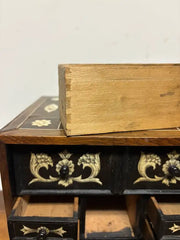 17th Century Dutch Baroque Rosewood Chest with Etched Bone Inlay