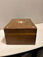 19th Century Walnut Box With Bone and Mother-of-Pearl Inlay