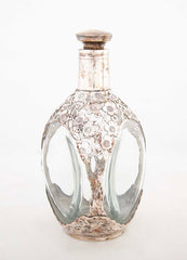 Two Asian Sterling Silver Wine Bottles