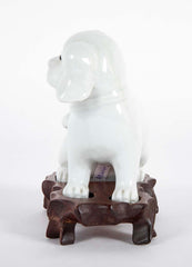 Pair of 19th Century Chinese Blanc de Chine Pekingese Porcelain Dogs