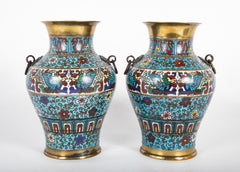 Pair of 19th Century Chinese Cloisonne Vases