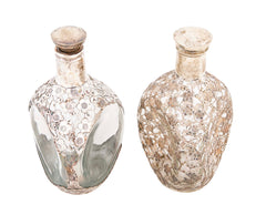 Two Asian Sterling Silver Wine Bottles