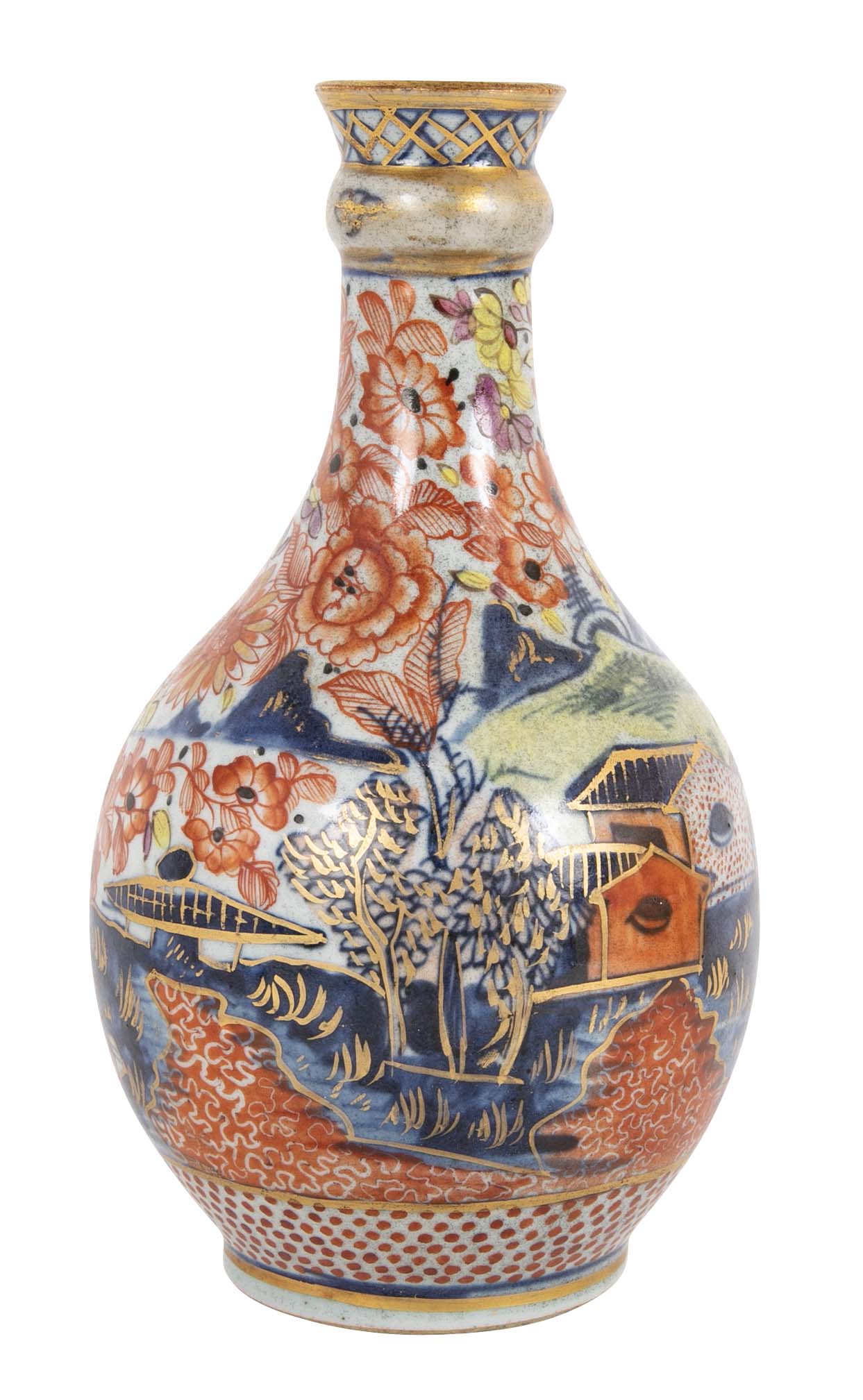 18th Century Chinese Export Vase with Scene of Woman Nursing Her Child