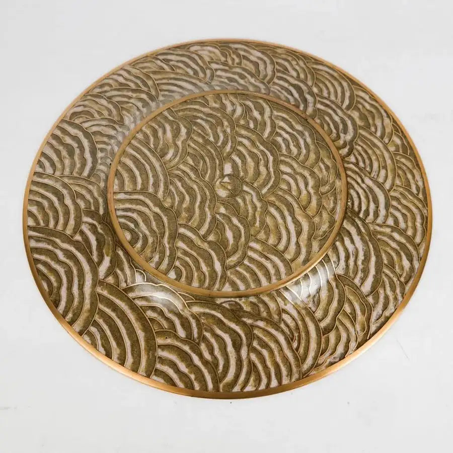 Asian Art Déco Cloisonné Charger or Bowl