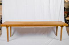 Blonde Toned Wooden Slat Bench