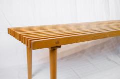 Blonde Toned Wooden Slat Bench