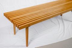 Blonde Toned Wooden Slat Bench