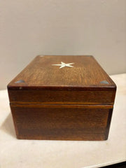 19th Century Walnut Box With Bone and Mother-of-Pearl Inlay