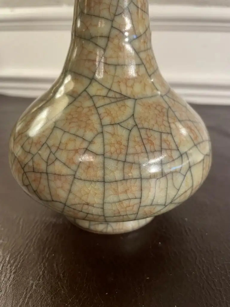 Chinese Bottle Form Crackle Glazed Vase