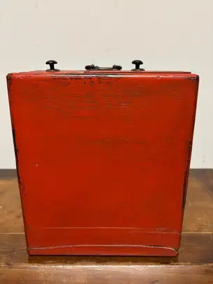 Southeast Asian Small Red Painted Apothecary Chest