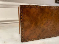 English Burl Wood Veneered Box with Inlaid Borders