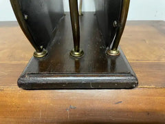 19th Century English Mahogany Brass And Steel Magazine Rack