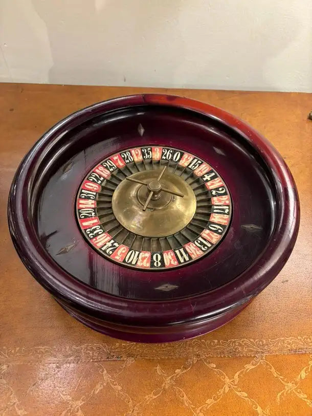19th Century Continental Roulette Wheel with Lacquered Finish
