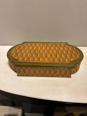 Anglo Indian Diamond Pattern Straw Work Box