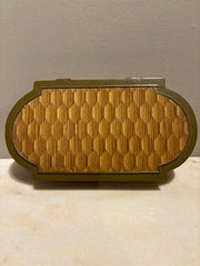 Anglo Indian Diamond Pattern Straw Work Box