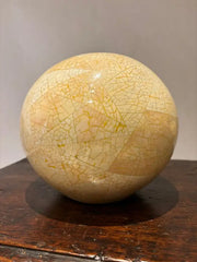 Set of Three Lacquered Tessellated Egg Shell Spheres, Mid 20th Century