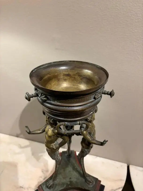 19th Century Italian Grand Tour Bronze Brazier, Ancient Pompeii Original