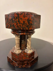 19th Century Italian Hardstone Urn Miniature Font Signed and Dated 1834