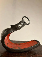 18th Century Japanese Silver Inlaid Iron Shogun Stirrup Abumi