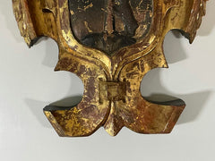 Large 18th Century Spanish Carved & Gilt Wood Armorial Cartouche