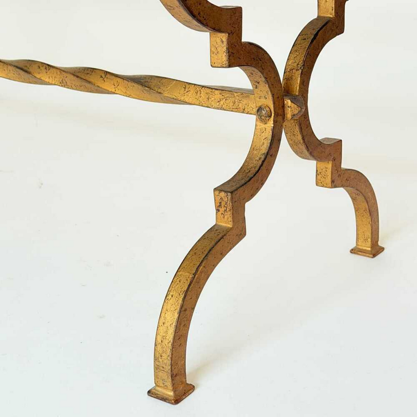 French Hand Forged Gilt Iron Coffee Table