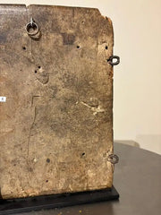 17th Century Spanish Carved Walnut Door Panel on Baroque, Hand-Carved, Steel Base