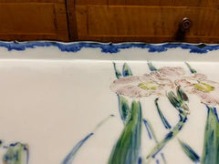 Japanese Hand Painted and Gilt Porcelain Tray Floral and Butterfly Decoration