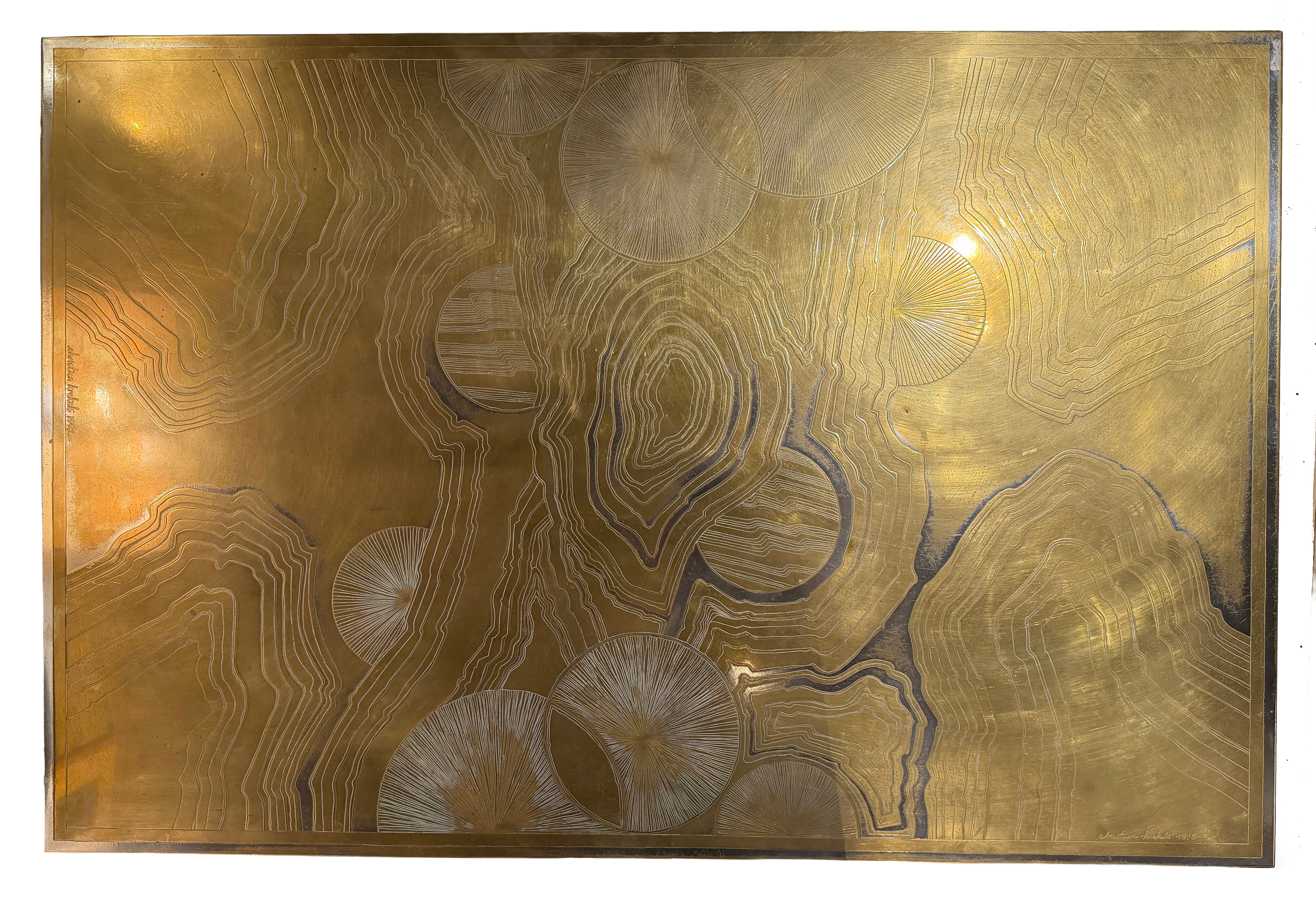 Christian Krekels Engraved Brass Coffee Table