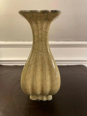 Chinese Crackle Glaze Fluted Vase
