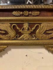 French Empire Style Gilt Bronze Two Light Candle Sconce with Swan Decoration