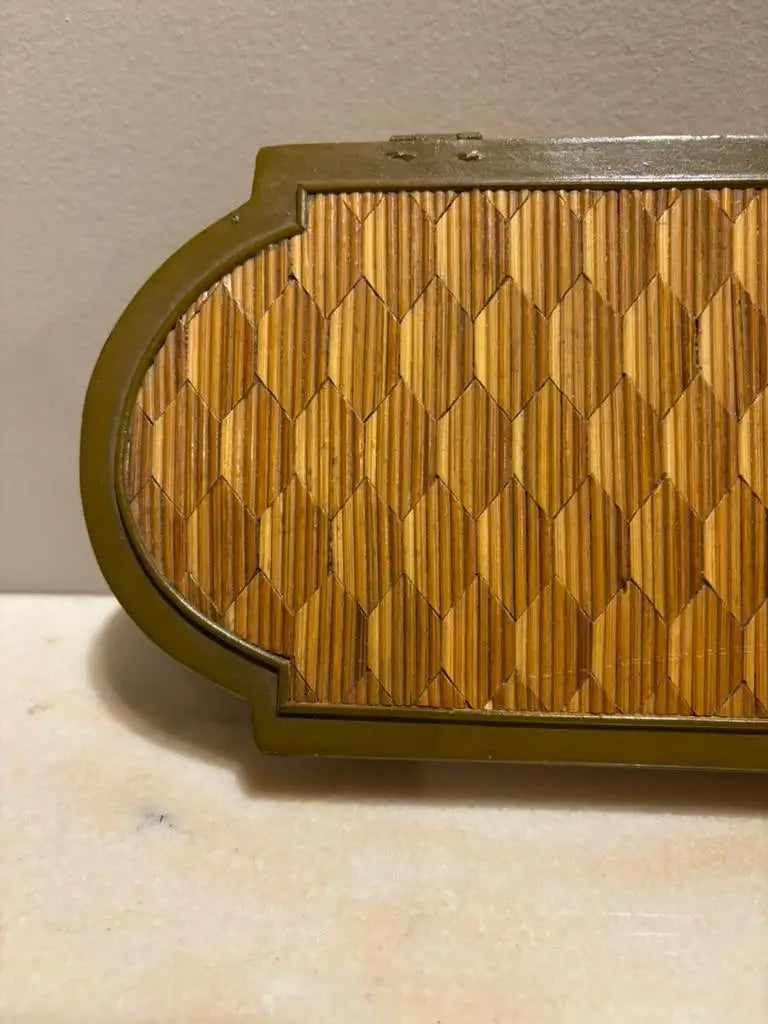 Anglo Indian Diamond Pattern Straw Work Box