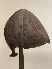 Pair of African Iron Bandaka Hoe Currency, Mounted on Custom Steel Bases