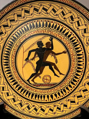Ancient Greek Style Charger with Olympian Runners