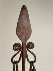 African Iron Spear-Form Currency Mounted on a Custom Steel Base