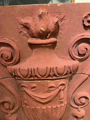 Monumental 19th Century Neoclassical Terracotta Urn Architectural Relief