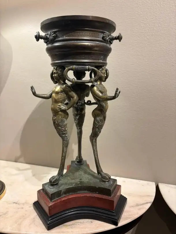 19th Century Italian Grand Tour Bronze Brazier, Ancient Pompeii Original
