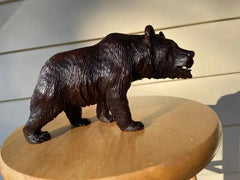 19th Century Swiss Black Forest Carved and Stained Walnut Bear