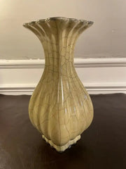 Chinese Crackle Glaze Fluted Vase