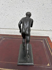 Grand Tour Bronze of a Nude Wrestler after the Roman Original from Herculaneum